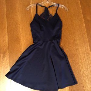 Francesca's - Dress - Midi - Spaghetti Strap - Navy Blue - Lace - Sz XS